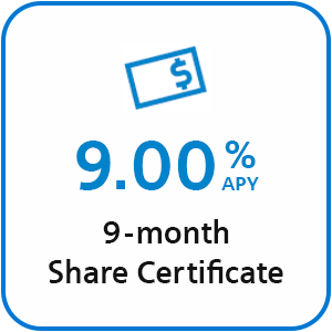 90th Anniversary 9-Month Share Certificate