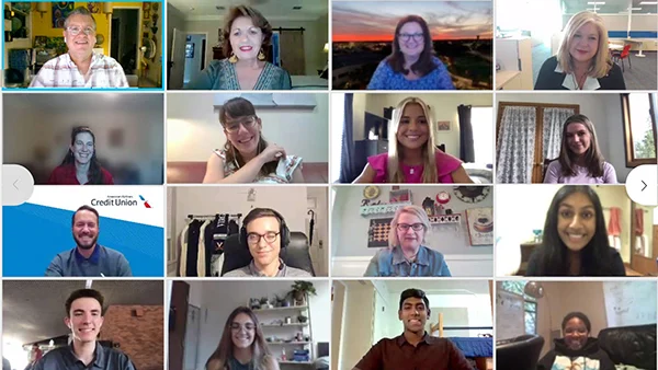 screenshot of winners on zoom call 